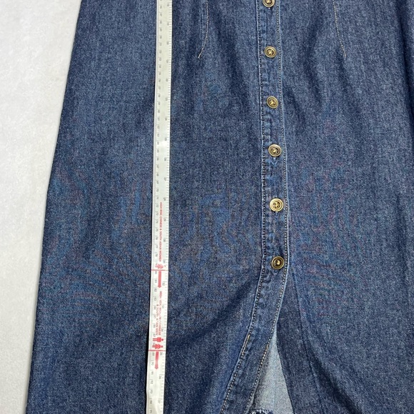 Large Blue Jean Dress by Cherokee long Jean skirt one piece Cherokee Jean Dress - Picture 7 of 11